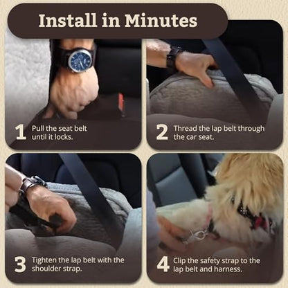 Snoozer Luxury Lookout Pet Car Seat, Large Luxury II, Navy Mutt - color: Merlin Pewter, size: Large