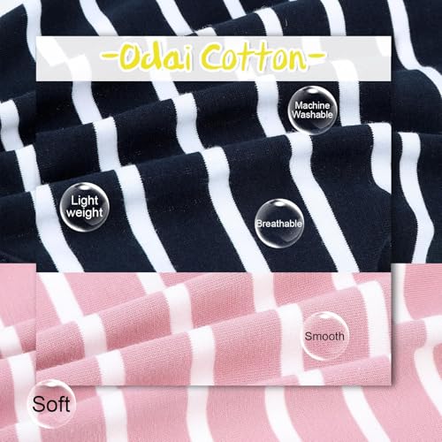 MIHACHI Dog Shirts Cotton Striped T-Shirt, Summer Pet Clothes for Small Dogs, 2-Pack Soft Puppy Apparel Cat Tee, Sleeveless Lightweight, Quick Dry, Breathable,Stretchy, Pink Navy M - color: Pink & Navy, size: Medium