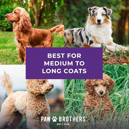Ryan's Pet Supplies Paw Brothers Soft Flat Slicker Brush for Dogs, Grooming Brush Small and Medium Dogs, Coated Tips, Gentle on Skin, Maximum Coverage, Medium - size: Small/Medium