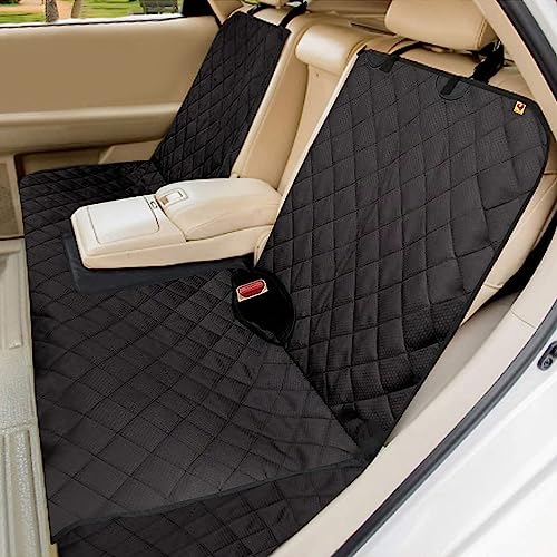 Bark Lover Dog Car Seat Cover for Back Seat, Upgraded Thickened Matte Fabric, Waterproof Car Seat Protector, Non-Slip Backseat Cover for Dogs in Car, Armrest Compatible, Fits Most Cars SUVs & Trucks - color: Black2-DZ
