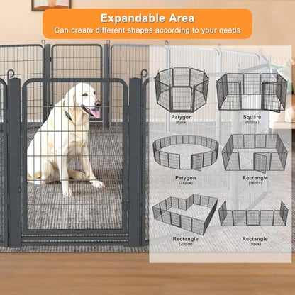 Low Threshold Dog Playpens Fence Indoor, 40 inch 38 Panels Heavy Duty Metal Outdoor Pet Playpen for Large/Medium/Small Dogs, Tall Dog Play Exercise Pens Outside - color: 38 Panels-40 Inch