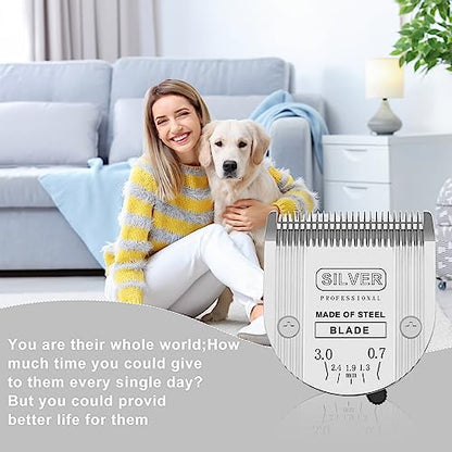 5 in 1 Replacement Blades Compatible with WAHL Bravura .Chromado，Creativa，Figura Dog Clippers for Dogs Grooming（2 Packs - color: Silver
