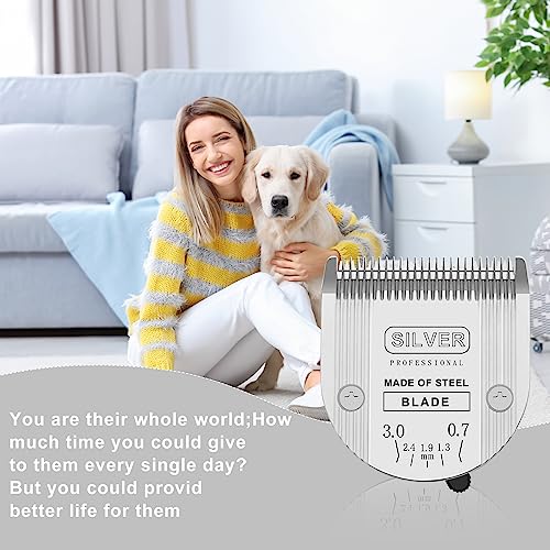 5 in 1 Replacement Blades Compatible with WAHL Bravura .Chromado，Creativa，Figura Dog Clippers for Dogs Grooming（2 Packs - color: Silver