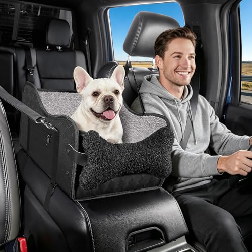Center Console Dog Car Seat,Pet Puppy Middle Console Dog Car Seat for Small Dogs (Black, Large) - color: Black, size: Large