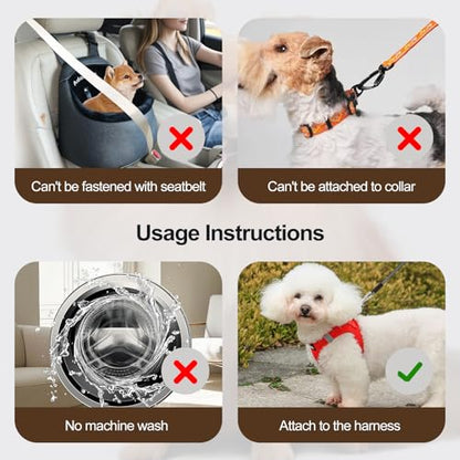 Dog Car Seat for Small Dogs, Luxury PU Leather Dog Booster Seat, Car Seats for Dogs, Can be Used as Pet Carrier Bag