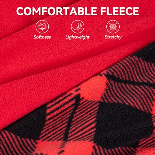 cyeollo 2 Pack Small Dog Sweater, Stretchy Dog Sweatshirt Soft Fleece Reflective Pullover Jacket Pet Puppy Clothes Boy Cold Weather Christmas Sweaters for Small Dogs Girl, Red & Buffalo Plaid S - color: Red & Buffalo Plaid, size: Small