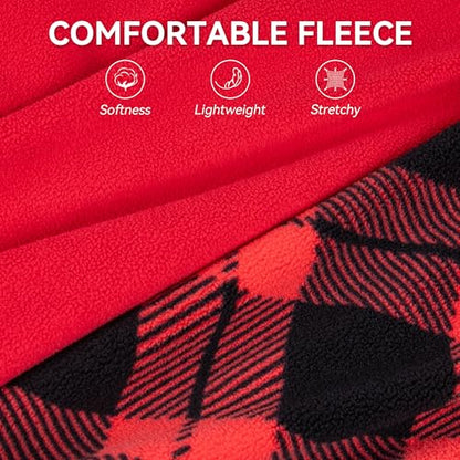 cyeollo 2 Pack Small Dog Sweater, Stretchy Dog Sweatshirt Soft Fleece Reflective Pullover Jacket Pet Puppy Clothes Boy Cold Weather Christmas Sweaters for Small Dogs Girl, Red & Buffalo Plaid S - color: Red & Buffalo Plaid, size: Small