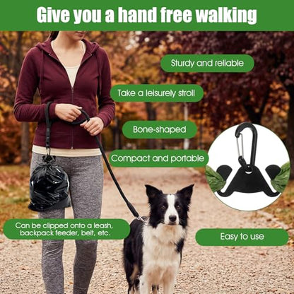 3 PCS Dog Poop Bag Holder, Waste Holder for Dispenser Carrier, Leash Pet Waste Bag Reusable Fastener Straps for Leash or Backpack Attachment Black Holders