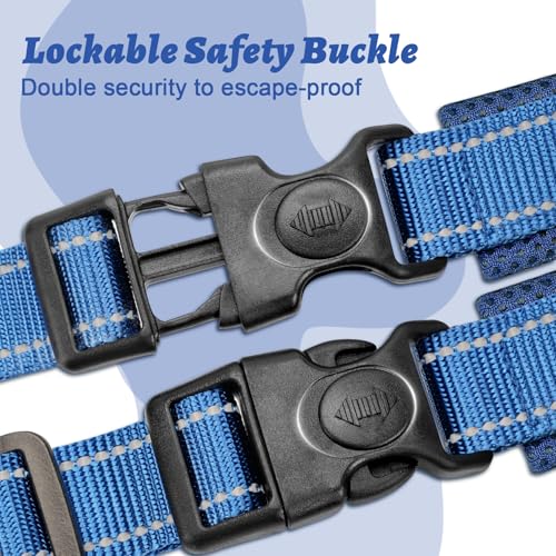 Lightweight Dog Harness for Small Dogs - No Choke Escape-Proof Soft Mesh Reflective Vest Harness with Padded Handle - Adjustable Chest, Lockable Quick Release Buckle Harness, Blue, S - color: Blue, size: Small