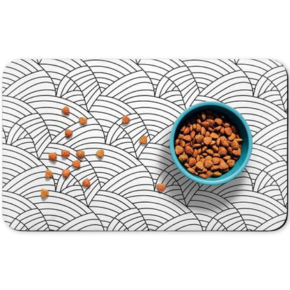 Bohemia Waterproof Pet Feeding Mats - Dog Cat Bowl Mats, 12 * 20 inch - color: White, size: 20"L x 12"W