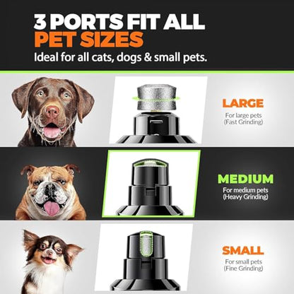 Whisper Quiet Dog Nail Grinder with 4 LED Lights, Safe & Stress-Free for Sensitive Dogs Cats of All Breeds & Sizes, 3 Grinding Bits, 3-Speed, Pet Nail Trimmers, Rechargeable Painless Grooming Kit - color: Black