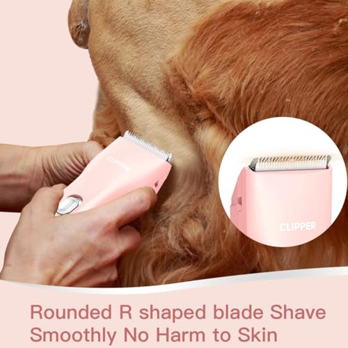 Pet Hair Clipper for Dog Grooming, Low Noise Cat Hair Trimmer for Matted Hair,Waterproof Cordless Pet Shaver for Animals