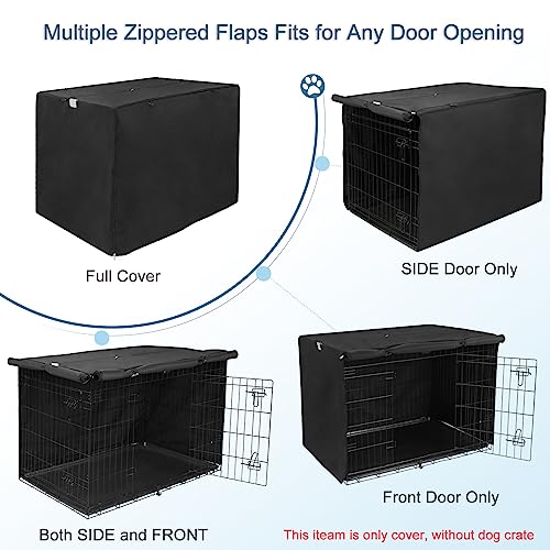 Deblue Durable Medium Dog Crate Cover, Windproof Dog Kennel Covers Fit 30 inch Wire Crate Cover Black - (30 inches, Black) - color: Black, size: 30.0"L x 19.0"W x 21.0"H
