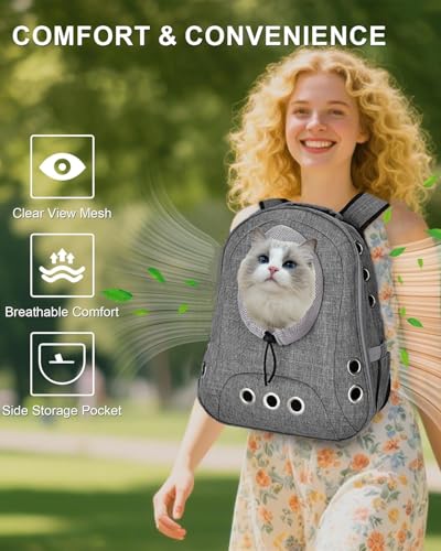 Small Dog Cat Chest Backpack Carrier,Large Space Ventilated Front Facing Backpack Carrier for Puppy,Lightweight Doggy Backpack for Hiking,Camping,Travel,Outdoor,Max 12 lbs(‌Gray) - color: ‌Gray