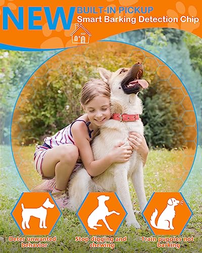 Dog Barking Control Devices, Anti Barking Device Ultrasonic Dog Barking Deterrent with 4 Modes, Stop Barking Dog Devices Up to 50 Ft Range, 2 in 1 Weatherproof Bark Control Device Outdoor Indoor | Multi-distance Intelligent Detection，Correct Bad Behaviors