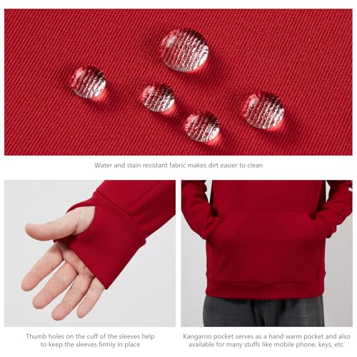 BASSDASH Men’s Fishing Fleece Hoodie with Neck Gaiter Water Resistant Performance Hunting Sweatshirt FS18M - color: Red, size: 3X-Large