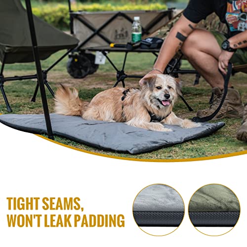 ONETIGRIS Travel Dog Bed - Portable, Washable, Waterproof Anti-Slip Dog Camping Bed, 3.6ft by 2.2ft Outdoor Indoor Bed Mat Cushioned Plush Warm Puppy Mattresses - color: Thickened Version - Grey