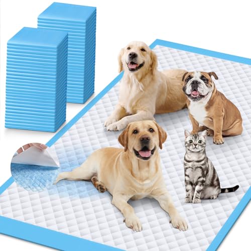 iweepet Enormous 37"x 54" Dog Training Potty Pads, Super Absorbent & Leak-Proof 6 Layers Puppy Pads 30 Counts, Disposable Dog Pee Pads Extra Large for Puppy, Surgery, Older, Cats, Rabbits - size: 37"x54" Blue