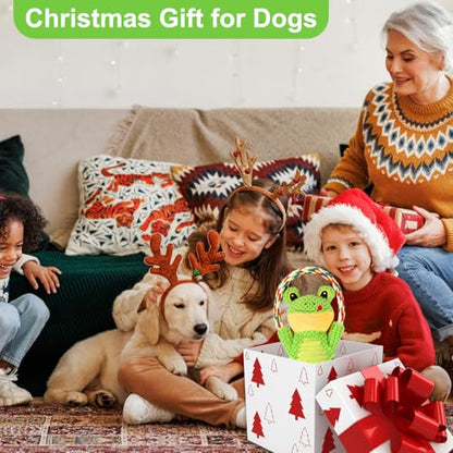 Drmstow Dog Toys for Aggressive Chewers - Interactive Plush Squeaky Toy with Crinkle Paper & Rope, Durable Chew Toys for Anxiety Relief, Small Medium Large Dogs - color: Green1
