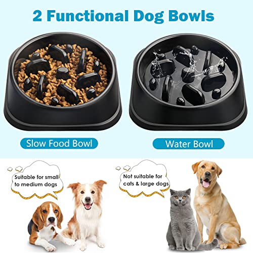 UPSKY Slow Feeder Small Dog Puzzle Bowl Feeder - Anti-Slip, Anti-Bloat, Anti-Choking - color: C-Black