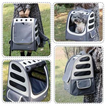 Dog Backpack, Ventilated Pet Hiking Backpack Travel Bag, Airline Approved Cat Backpack for Travel, Hiking, Outdoor Use(Blue) - color: Blue