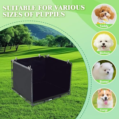 Dog Litter Box Indoor for Small Dogs,Puppy Pee Pad Holder with High Walls(23.62"*23.62"*17.72"),No-Spill Pee Pad Holder with Foldable Pet Toilet,Easy Clean Puppy Litter Box for Dogs (Small) - size: Small