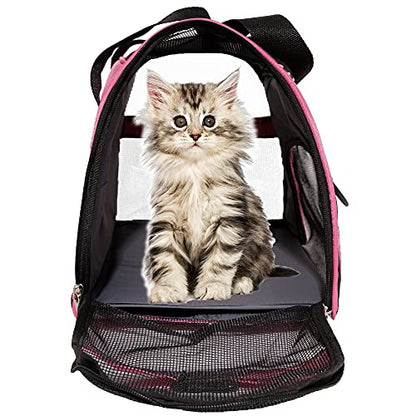 MuchL Pet Carrier Soft-Sided Carriers for Cat Carriers Dog Carrier for Small Medium Cats Dogs Puppies Pet Carrier Airline Approved Cat Dog Pet Travel Carrier (Medium,Pink) - color: Medium-Pink