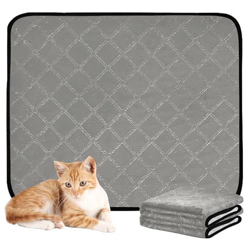 Qilmy Grey Solid Color Pet Mat, Waterproof Reusable Dog Training Pad Anti-Slip Pet Creat Pad for Small Medium Large Dogs and Cats - size: Medium+Large