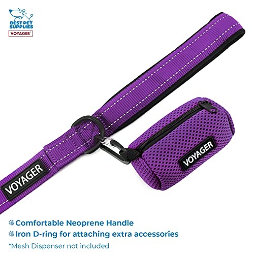 Voyager Step-in Air All Weather Mesh Harness and Reflective Dog 5 ft Leash Combo with Neoprene Handle, for Small, Medium and Large Breed Puppies by Best Pet Supplies - Purple, X-Small - color: Leash Harness Set (Purple Base), size: XS (Chest: 13 - 14.5")