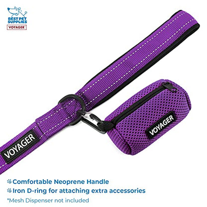 Voyager Step-in Air All Weather Mesh Harness and Reflective Dog 5 ft Leash Combo with Neoprene Handle, for Small, Medium and Large Breed Puppies by Best Pet Supplies - Purple, X-Large - color: Leash Harness Set (Purple Base), size: XL (Chest: 20.5 - 23")