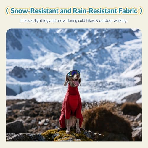 ROZKITCH Full Body Dog Winter Coat Warm Fleece Pullover Pajamas, Four Legs Covered Windproof Dog Jacket for Small Dogs, Turtleneck Dogs Snowsuit, Pet Cold Weather Clothes Red XS - color: Red, size: XS(Chest: 18-21"; Back:14-15")