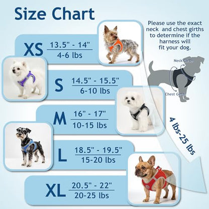 Kruz Dog Harness (Chest 13.5"-14", Weight 4–6 lbs) Athletica Adjustable Heavy Duty No Choke Puppy Vest for Small Dogs Lightweight Air Mesh, Reflective, Puppy Essentials – Amethyst, X-Small - color: Amethyst, size: X-Small