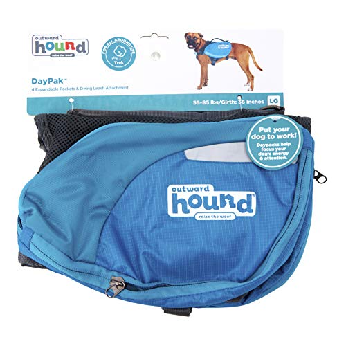 Outward Hound DayPak Blue Dog Saddleback Backpack, Large - size: Large (Chest Girth: 28"-32")