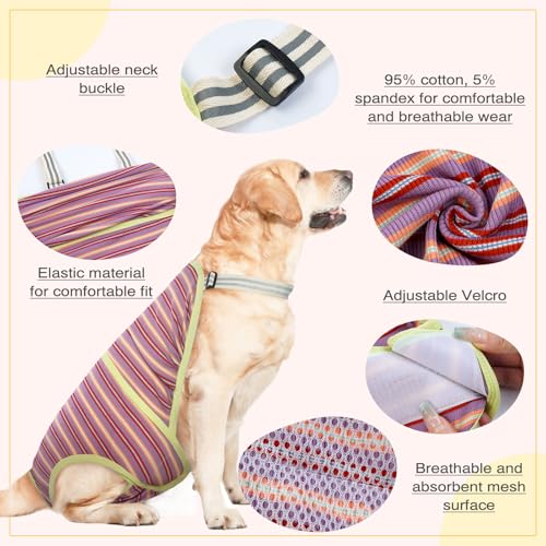 Dog Diapers Female,Female Dog Diapers for Heat Large Dogs, Washable Onesie Sanitary Pantie with Adjustable Suspender Washable, Reusable Period Panties Doggie Diaper, XL - color: Purple, size: X-Large