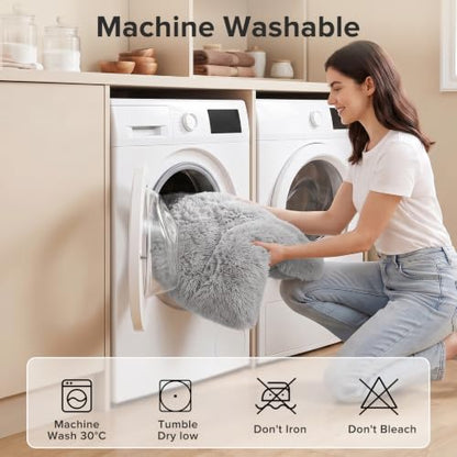 JOEJOY Large Dog Bed Crate Pad, Deluxe Plush Washable Dog Beds Fulffy Soft Kennel Pad Anti-Slip Pet Sleeping Mat for Extra Large Medium Small Dogs, 40" x 27", Grey - color: Grey, size: XL(40"x27"x4")