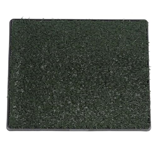 Dog Grass Pee Pads, Reusable Artificial Grass Potty Tray with 3 - Layer Drainage System, Easy to Clean Indoor Puppy Training Mat for Small Dogs, Includes Baffle and Tray (S) - size: S