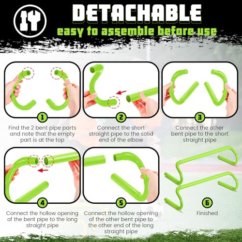 Wettarn 10 Pcs Speed Agility Training Hurdles Detachable Durable Hurdle Agility Plyometric and All Purpose Speed Training Equipment for Athletes Soccer Basketball - color: Green, size: 6 Inch