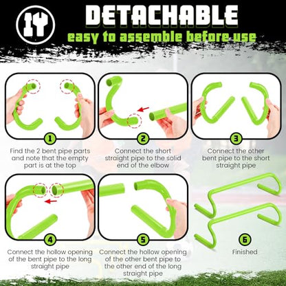 Wettarn 10 Pcs Speed Agility Training Hurdles Detachable Durable Hurdle Agility Plyometric and All Purpose Speed Training Equipment for Athletes Soccer Basketball - color: Green, size: 6 Inch