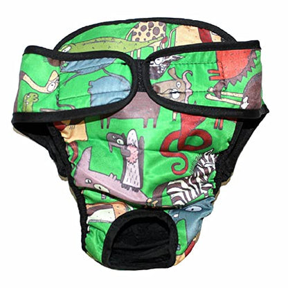 Dog Diaper Reusable Washable Female Girl for Medium & Large Big Dog Breeds Size L, XL, XXL (Large: Waist 20" - 24", Green Safari) - color: Green Safari, size: LARGE: Waist 20" - 24"