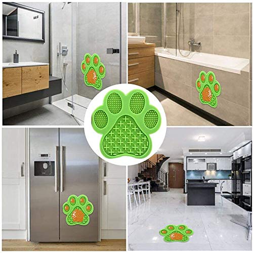 Dog Licking Mat for Anxiet Peanut Butter Slow Feeder Bowls Licking Pad with Strong Suction to Wall for Pet Bathing,Grooming,and Training (Green) - color: Green-mat