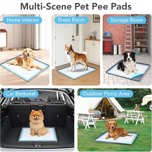 Silicone Dog Pee Pad Holder with Raised Edge - 26x26in No Spill Puppy Potty Tray, Waterproof Non-Slip Pet Training Mat for Dogs & Cats, Easy Clean Floor Protection