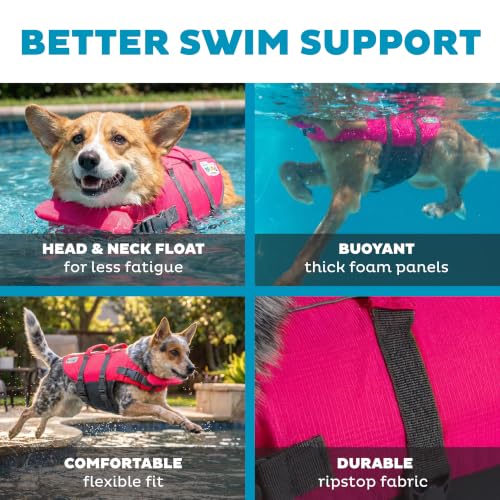 Outward Hound Granby Splash Pink Dog Life Jacket, Medium - color: Pink, size: Medium (Chest Girth: 21"-27")