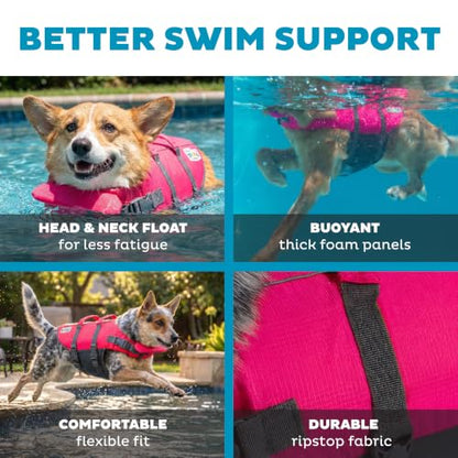 Outward Hound Granby Splash Pink Dog Life Jacket, Medium - color: Pink, size: Medium (Chest Girth: 21"-27")