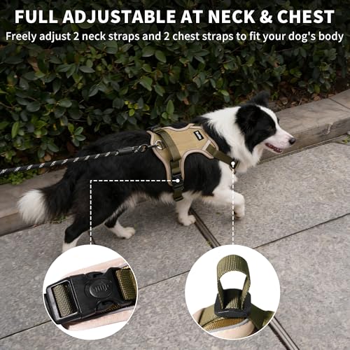 Tactical Dog Harness for Medium Dogs,No Pull Military Dog Vest with Handle,Reflective Heavy Duty Pet Harness for Walking Hiking Training M - size: Medium
