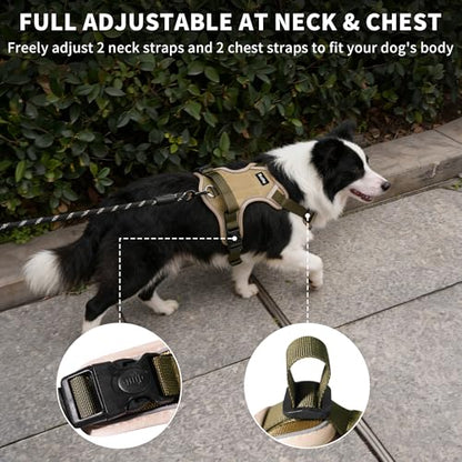 Tactical Dog Harness for Medium Dogs,No Pull Military Dog Vest with Handle,Reflective Heavy Duty Pet Harness for Walking Hiking Training M - size: Medium