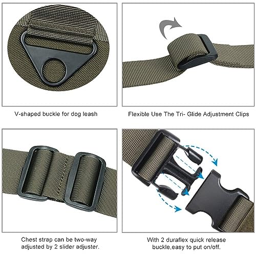 EXCELLENT ELITE SPANKER Tactical Dog Vest Training Military Patrol Service Dog Harness Easy Control Adjustable No-Pull Nylon Pet Harness with Handle for Small Medium Large Dogs(RGN-S) - color: Ranger Green, size: S