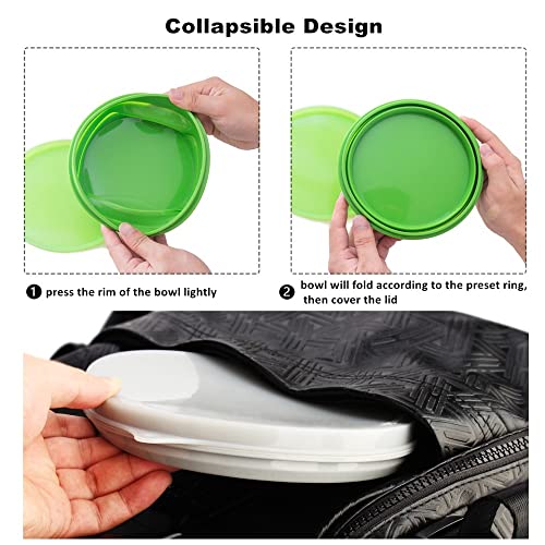 IYYI Silicone Collapsible Bowl with Lid 800ML Folding Travel Bowl for Camping, Hiking, Heat Resistant ME.FAM Expandable Bowl (Gray) - color: Gray
