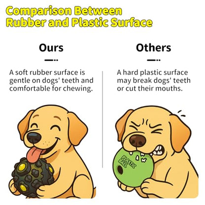 Dog Ball for Aggressive Chewers - Interactive Dog Toy Giggle Balls Fun Squeaky Sound to Keep Them Busy, Durable for Small Medium Large Breeds, Rubber Chew Toys, As Seen on TV, Black & Yellow - color: Black & Yellow