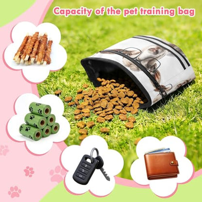 Goat Dog Treat Pouch for Training, Waterproof Puppy Snack Bag with Reflective Strip and Magnetic Closure, Adjustable Waist, Outdoor Dog Walking & Hiking