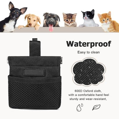DONGKER Dog Treat Pouch,Auto Closure Pet Snack Reward Pouch with Waist Belt Clip for Pet Dog Travel Training Outdoor Use